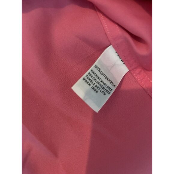 TALBOTS Women Cotton Collar Tank Top Button Front Pink Size 8 Sleeveless Blouse - Picture 4 of 6